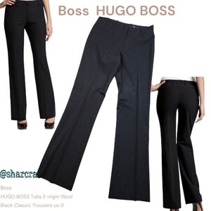 Boss HUGO BOSS Tulia 4 Wool Black Classic Trousers Women's 0